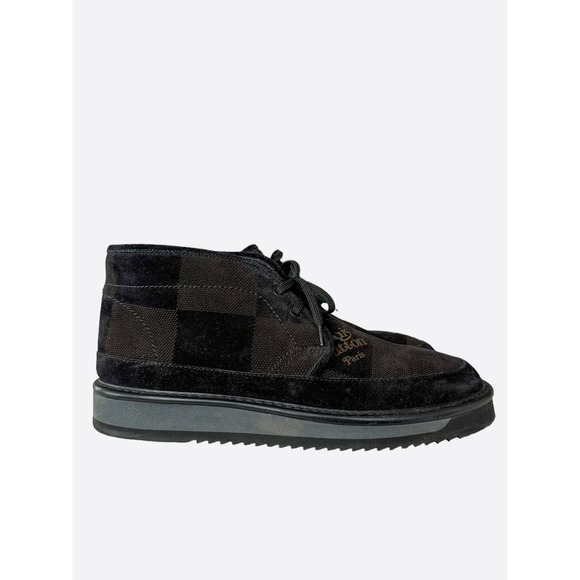 Louis Vuitton Nigo Black & Brown Damier Suede Ankle Boots - Picture 1 of 7